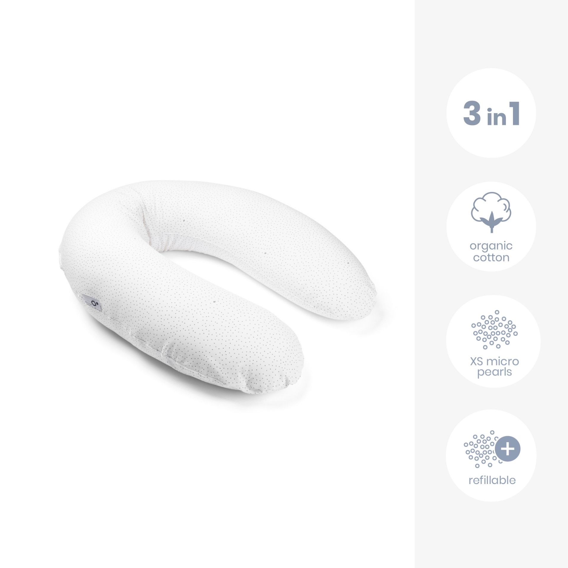 Buddy multifunkční kojící polštář, Silver Dots