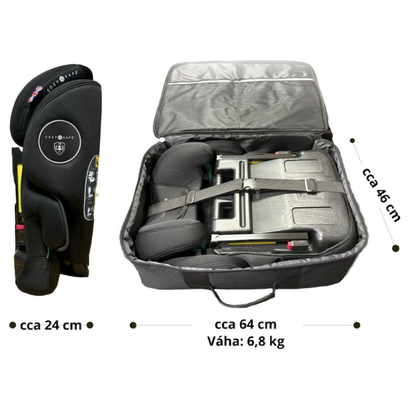 Cozy N Safe K2 i-Size autosedačka 100-150 (skládatelná), Onyx 2025