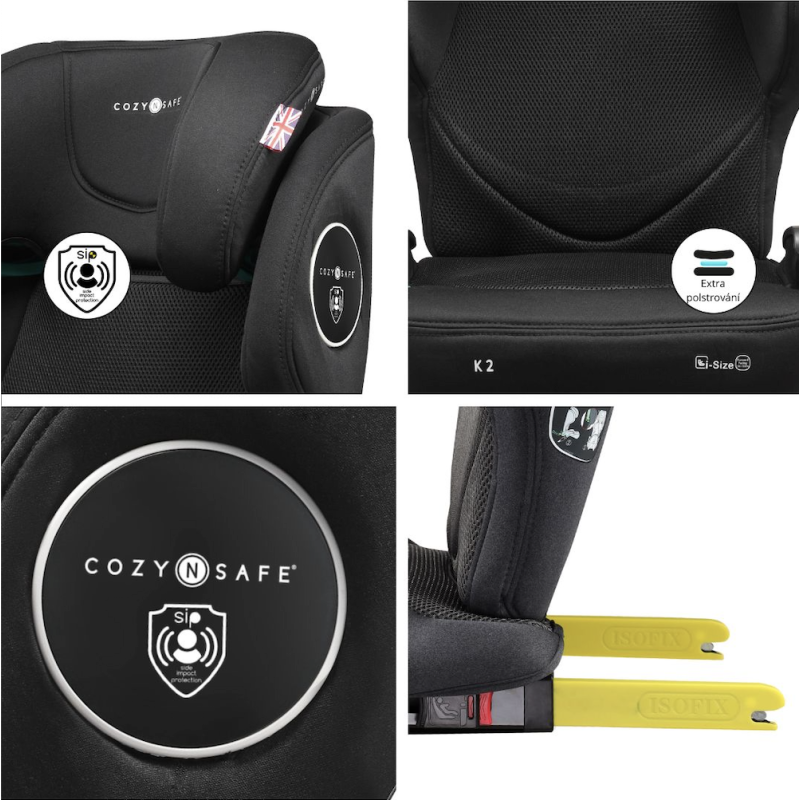 Cozy N Safe K2 i-Size autosedačka 100-150 (skládatelná), Onyx 2025