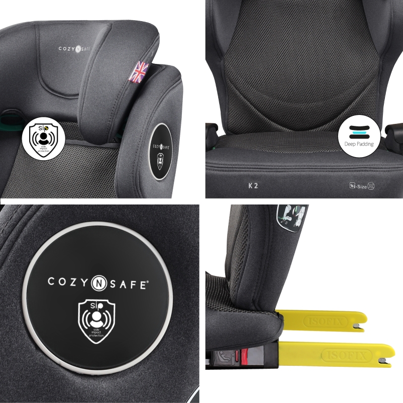 Cozy N Safe K2 i-Size autosedačka 100-150 (skládatelná), Graphite 2025