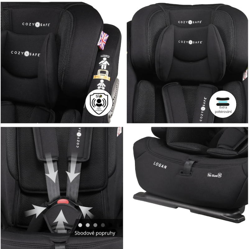 Cozy N Safe LOGAN i-Size autosedačka 76-150 bez isofixu, Onyx 2025