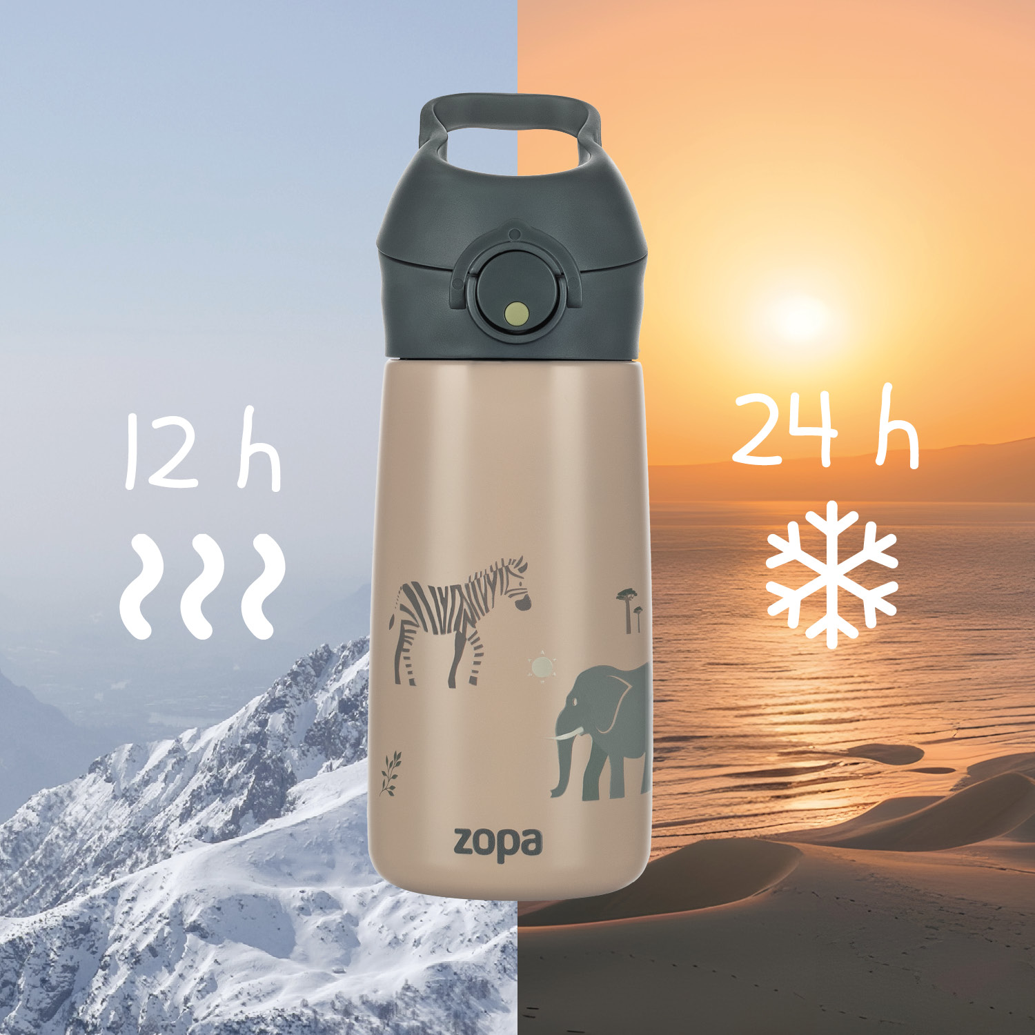 Termoska na pití s pítkem 400 ml, Dino