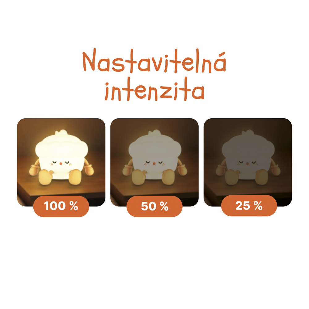 Silikonová LED noční lampička vel. M, Panda