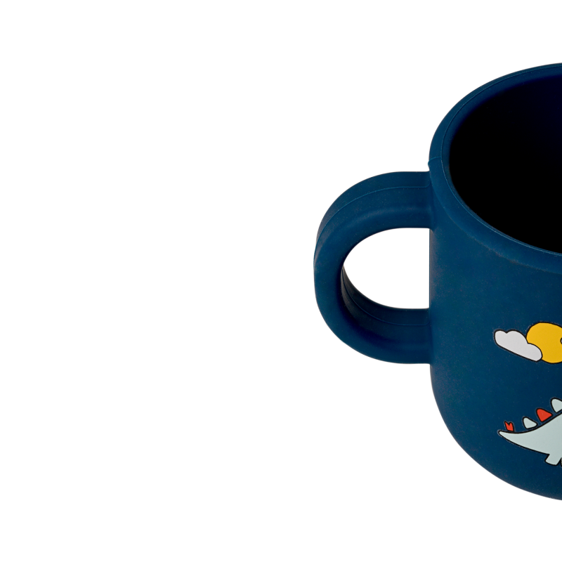 Citron Mini silikonový hrneček, 180ml - Blue Dino