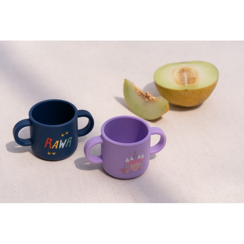 Citron Mini silikonový hrneček, 180ml - Blue Dino
