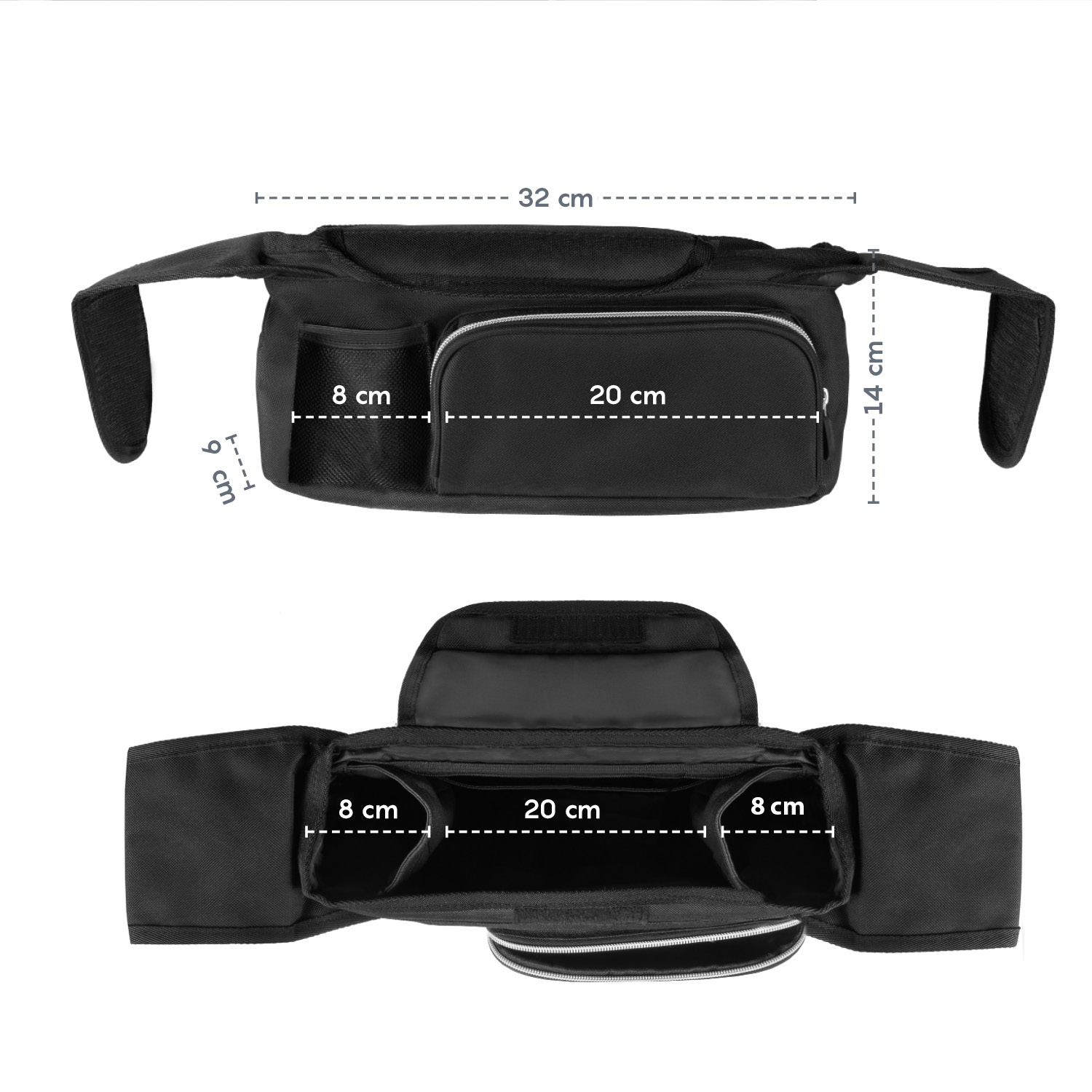 Organizér na kočárek Deluxe, Black
