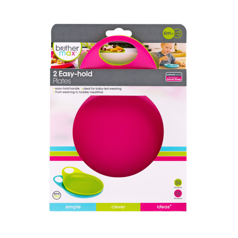 Brother Max Talířek s ouškem - růžový/zelený (2 ks)