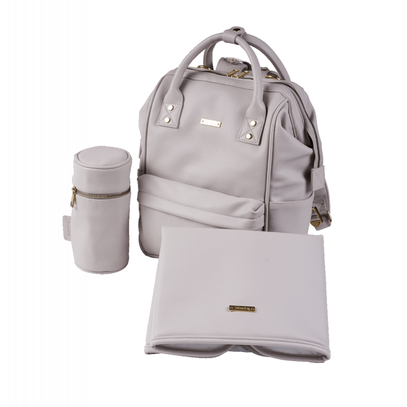 BabaBing Mani přebalovací taška/ batoh, Grey Blush Leatherette