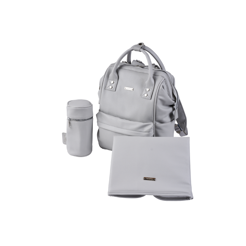 BabaBing Mani přebalovací taška/ batoh, Dove Grey Leatherette