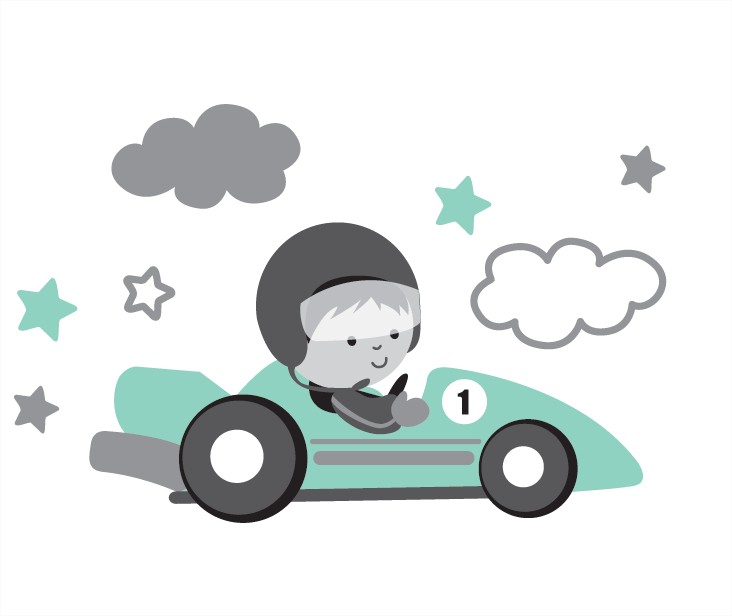 Dětský nočník "Racer", Grey/Mint