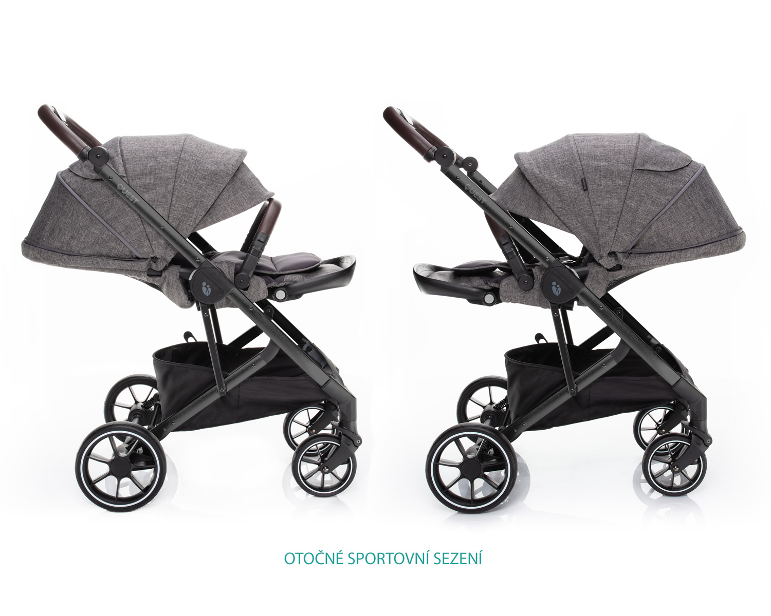 Set kočárek Quest+ korba+ adaptéry, Tornado Grey/Black
