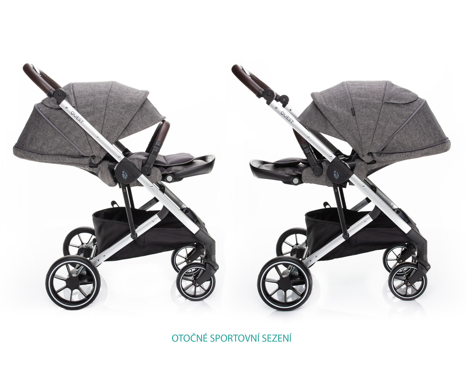 Set kočárek Quest+ korba+ adaptéry, Tornado Grey/Silver