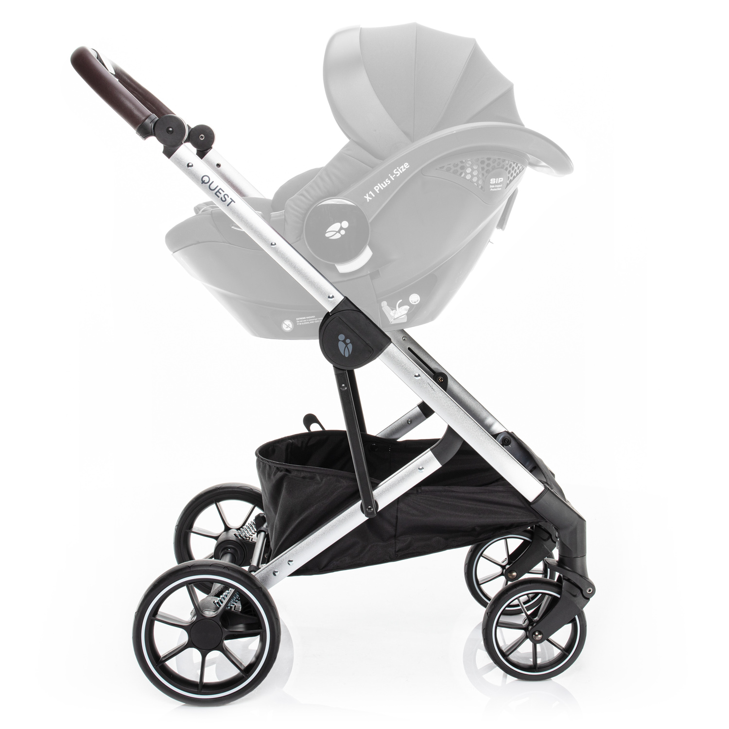 Set kočárek Quest+ korba+ adaptéry+ autosedačka, Vulcan Black/Silver