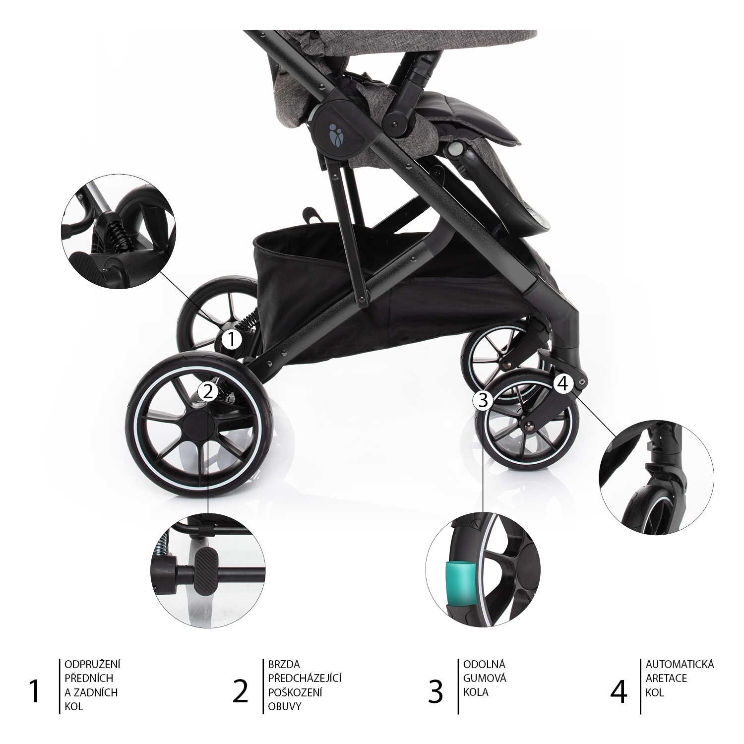 Set kočárek Quest+ korba+ adaptéry+ autosedačka+ báze, Tornado Grey/Black