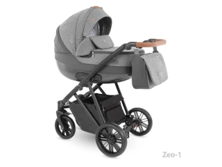 Dětský kočárek Camarelo Zeo, Zeo-1 Středně šedá+hnědý prvek