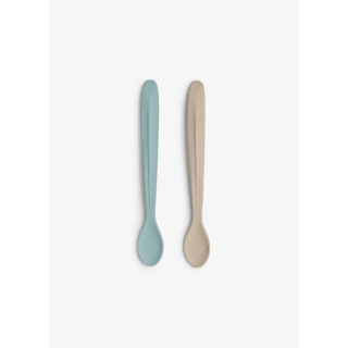 Citron Silikonové lžičky - dlouhé, 2ks - Grey/ Pastel Turquoise