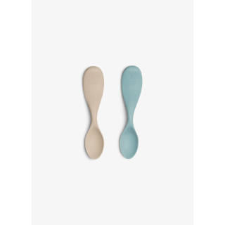 Citron Silikonové lžičky - krátké, 2ks - Pastel Turquoise/ Beige