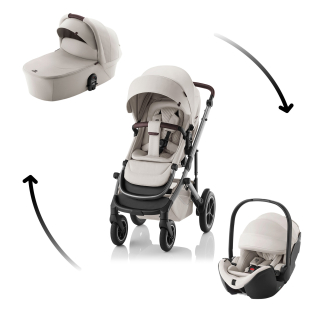 Set kočárek Smile 5Z + hluboká korba + autosedačka Baby-Safe PRO Lux, Soft Taupe