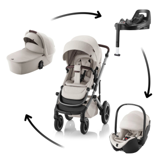 Set kočárek Smile 5Z + hluboká korba + autosedačka Baby-Safe PRO + Vario Base 5Z Lux, Soft Taupe