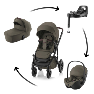 Set kočárek Smile 5Z + hluboká korba + autosedačka Baby-Safe PRO + Vario Base 5Z Lux, Urban Olive