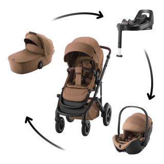 Set kočárek Smile 5Z + hluboká korba + autosedačka Baby-Safe PRO + Vario Base 5Z Lux, Warm Caramel