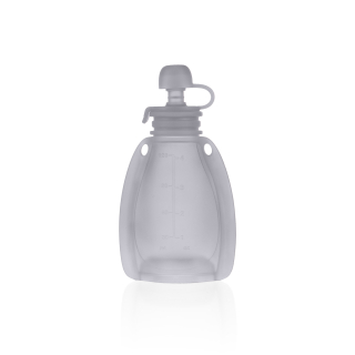 Silikonová plnitelná kapsička na dětskou stravu, Transparent Grey