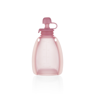 Silikonová plnitelná kapsička na dětskou stravu, Transparent Pink