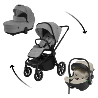 Set kočárek Move Cross 5 + hluboká korba Move XL 5 + autosedačka XM dle vlastního výběru, Shade Grey