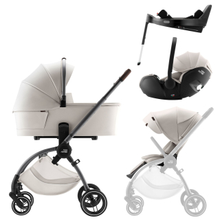 Set kočárek Rio + hluboká korba + autosedačka Baby-Safe PRO + Vario Base 5Z Lux, Soft Taupe