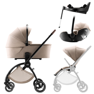 Set kočárek Rio + hluboká korba + autosedačka Baby-Safe PRO + Vario Base 5Z Style, Teak