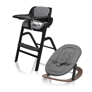Set židlička Inspira + novorozenecký set + houpací základna, Berry Black