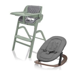 Set židlička Inspira + novorozenecký set + houpací základna, Pistacio  Green